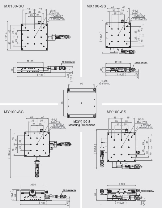 Plan de MX100-ET-MY100-INOX